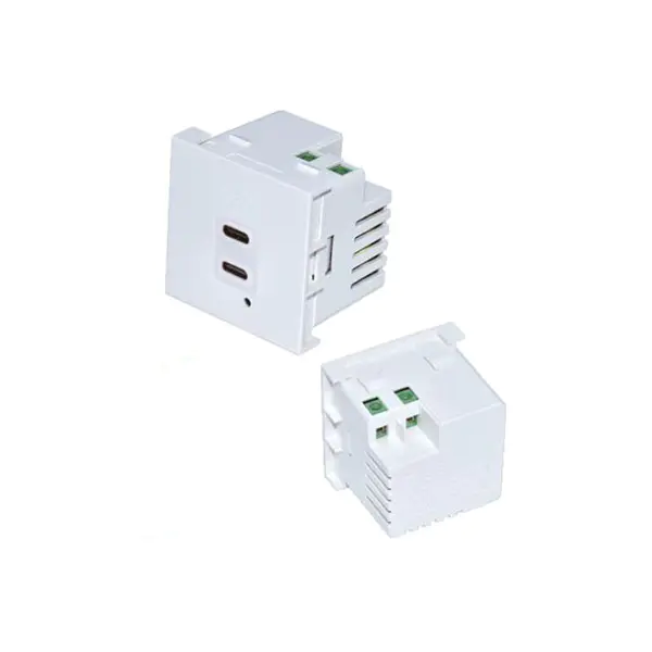 Dual Port TypeA + C USB carjer stop kontak Module 4.2A