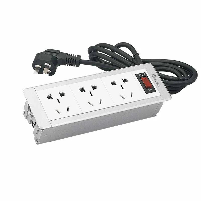 Multi-fungsi Disumputkeun Desktop stop kontak sagi opat Power Strip