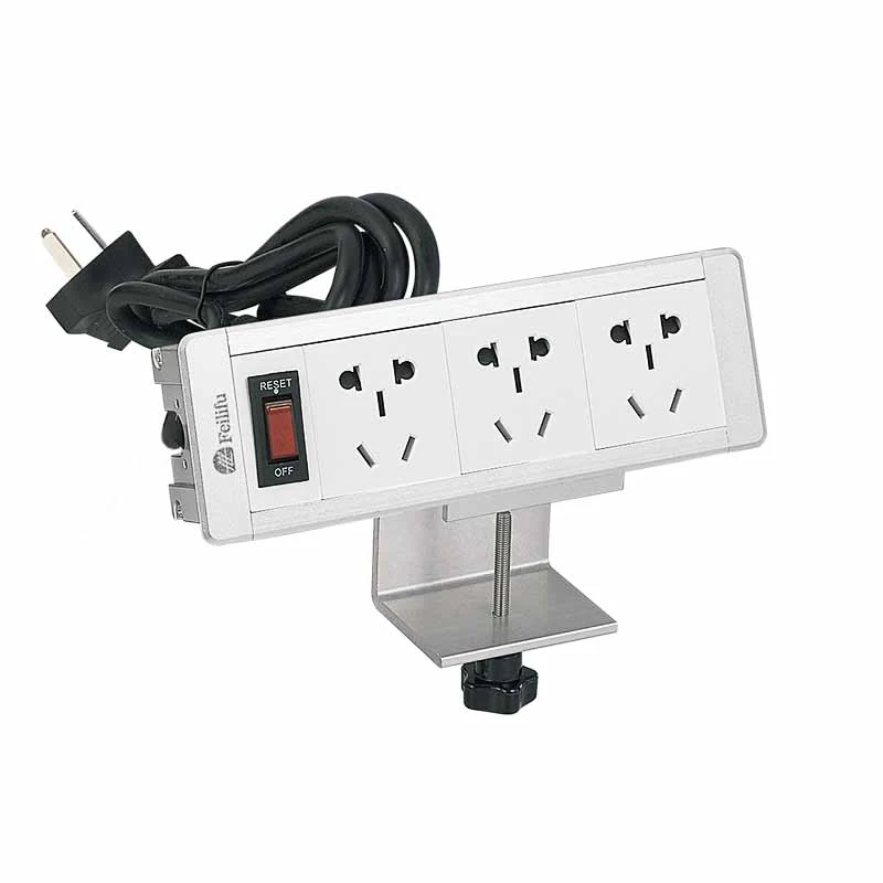 Removable clamp Gunung Table Power Strip stop kontak kalawan bracket